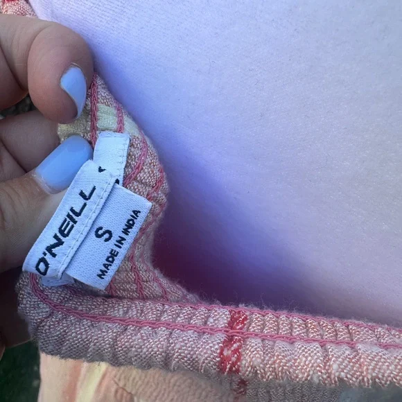 O'Neill Women’s/ Juniors Elijah Tie-Front Textured Striped Midi Dress - Picture 8 of 10